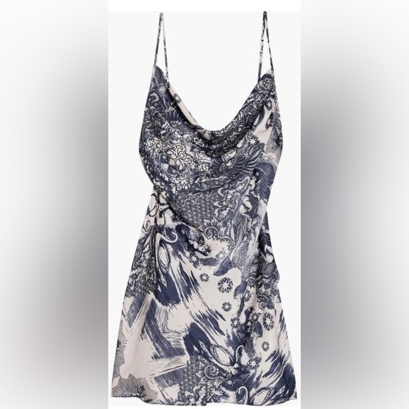 Topshop Dresses & Skirts - Topshop Idol Tattoo Print Satin Slipdress Size:6